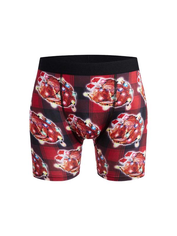 Men's All Over Print Boxer Brief, Casual Comfy Breathable Underwear for Daily Menswear, Mens Underwear for All Seasons