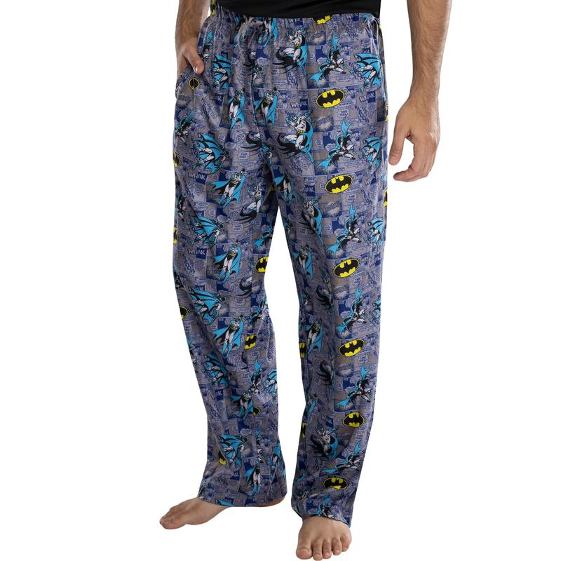 DC Comics Adult Classic Batman Comic Allover Print  Loungewear Pajama Pants For Men