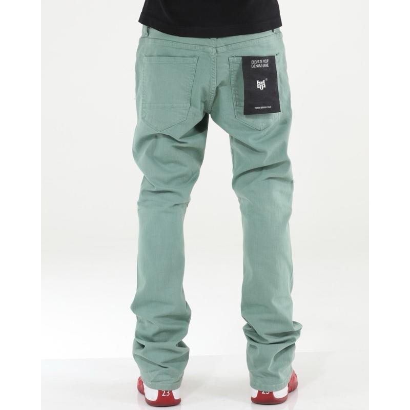 Stylo Men’s Mint Green Stacked Denim Jeans