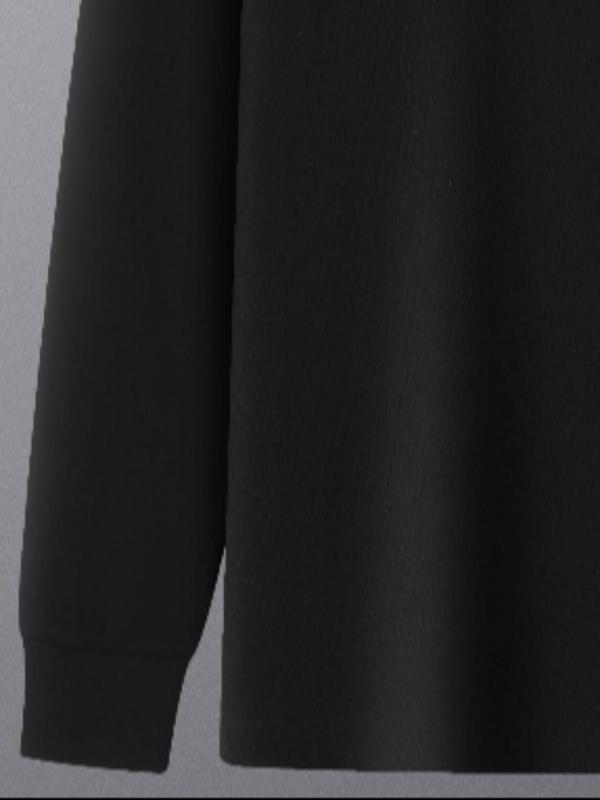 Men's Solid Long Sleeve Polo Shirt, Regular Fit Casual Button Front Collared Top for Spring & Fall, Men's Clothes for Business Work Daily Wear