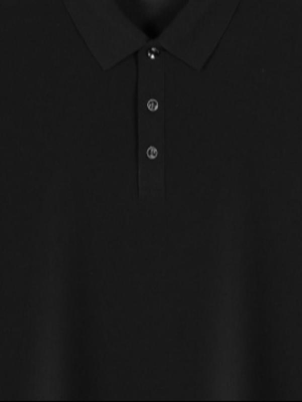 Men's Solid Long Sleeve Polo Shirt, Regular Fit Casual Button Front Collared Top for Spring & Fall, Men's Clothes for Business Work Daily Wear