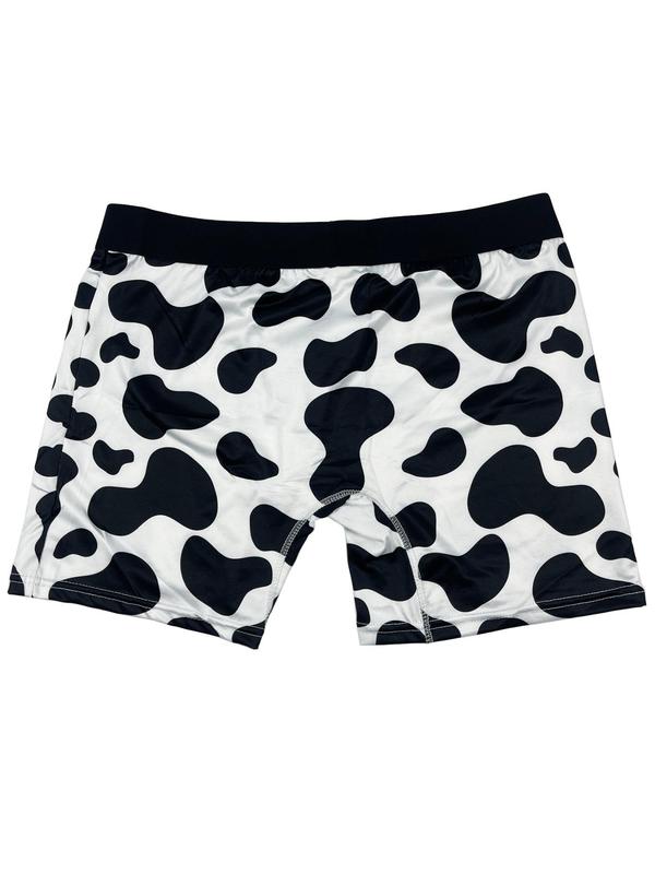 Men's Comfy Cow Print Boxer Brief, Casual Breathable Underwear for Daily Wear, Mens Underwear for All Seasons