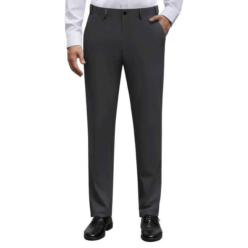 ELENCOCO Stretch Dress Pants No Iron Golf Pants Expandable Waist Flat Front Business Casual Pants Menswear Trouser Underwear  Pocket