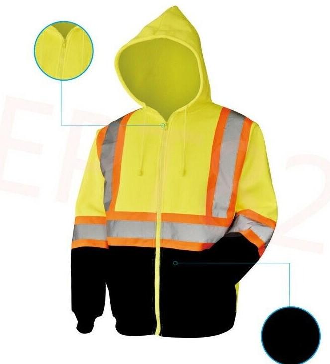 High Visibility Safety Sweaters in various colors   Class 3 Safety Sweater with Hoodie and zipper closure