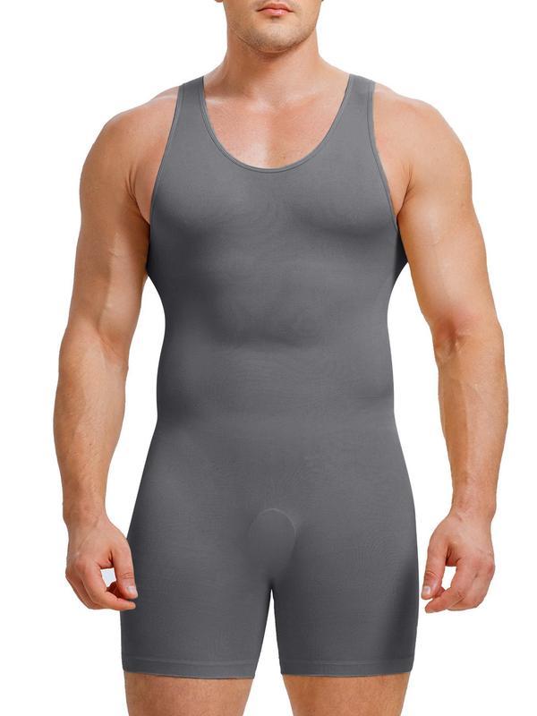 Nebility Men's Bodysuit With Open Crotch Shapewear Underwear Romper