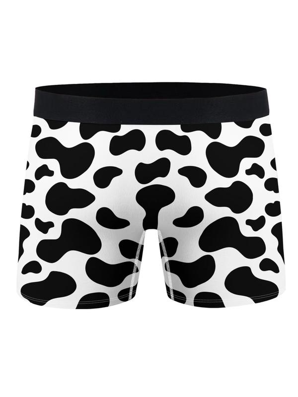 Men's Comfy Cow Print Boxer Brief, Casual Breathable Underwear for Daily Wear, Mens Underwear for All Seasons