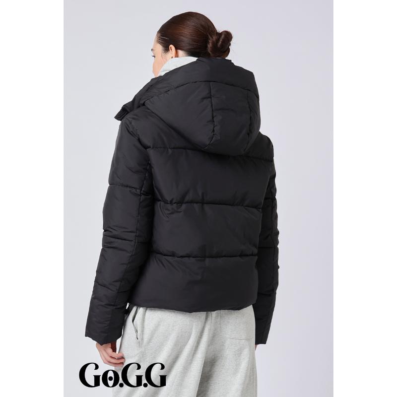 [Bargin-hunting No restocks]Go.G.G Fitted Detachable Hooded Puffer Jacket, Men's Women's Winter Basic Warm Coat with Removable Hood Zip Deep Pockets