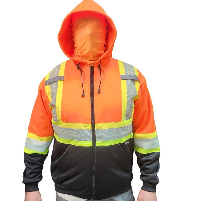 High Visibility Safety Sweaters in various colors   Class 3 Safety Sweater with Hoodie and zipper closure