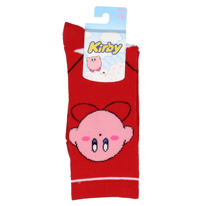 Nintendo Kirby Video Game Red Argyle Crew Socks For Men Women 1 Pair