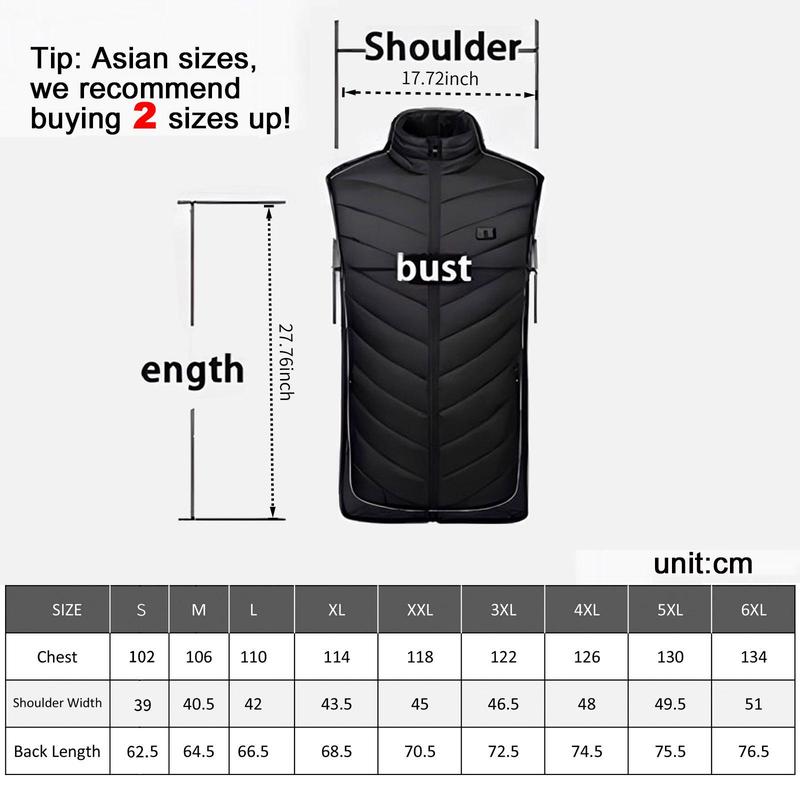 USB Rechargeable Heated Vest, 11-zone Heating Vest, Outdoor Hiking Heated Vest, Multifunctional Hunting Camping Skiing Vest (no Battery)