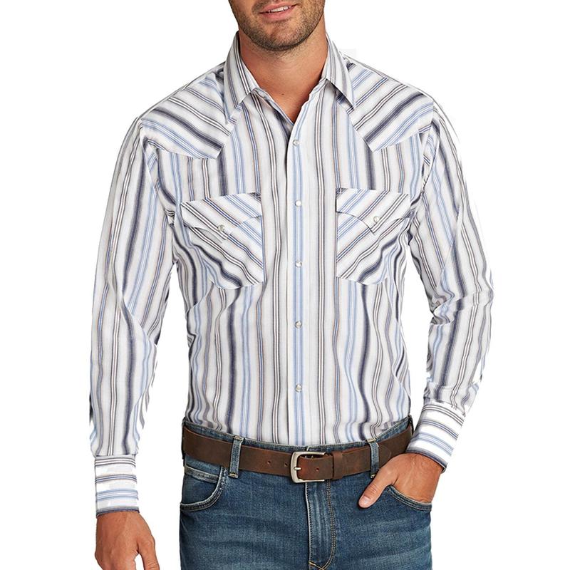 Men's Ely Cattleman Long Sleeve Stripe Western Snap Shirt