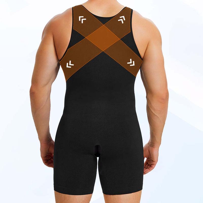 Nebility Men's Bodysuit With Open Crotch Shapewear Underwear Romper