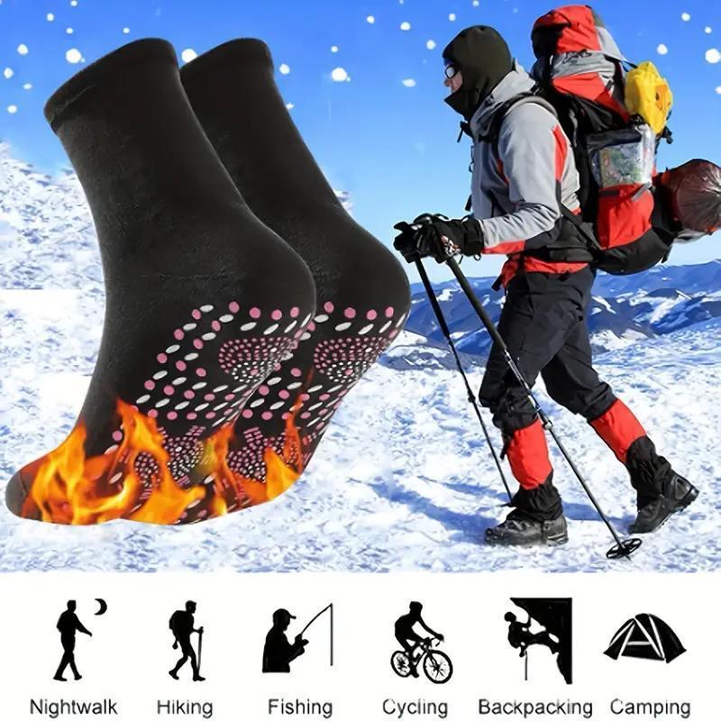 Christmas Self-heating Foot Massage Socks, 3 Pairs Comfortable Warm Massage Socks, Foot Care Socks for Men & Women, Sports & Outdoor Accessories