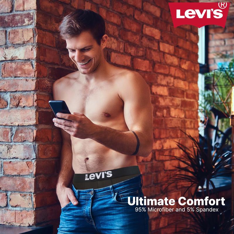 Levi's Mens Underwear 6 Pack Mens Boxer Briefs for Men Soft Stretch Microfiber