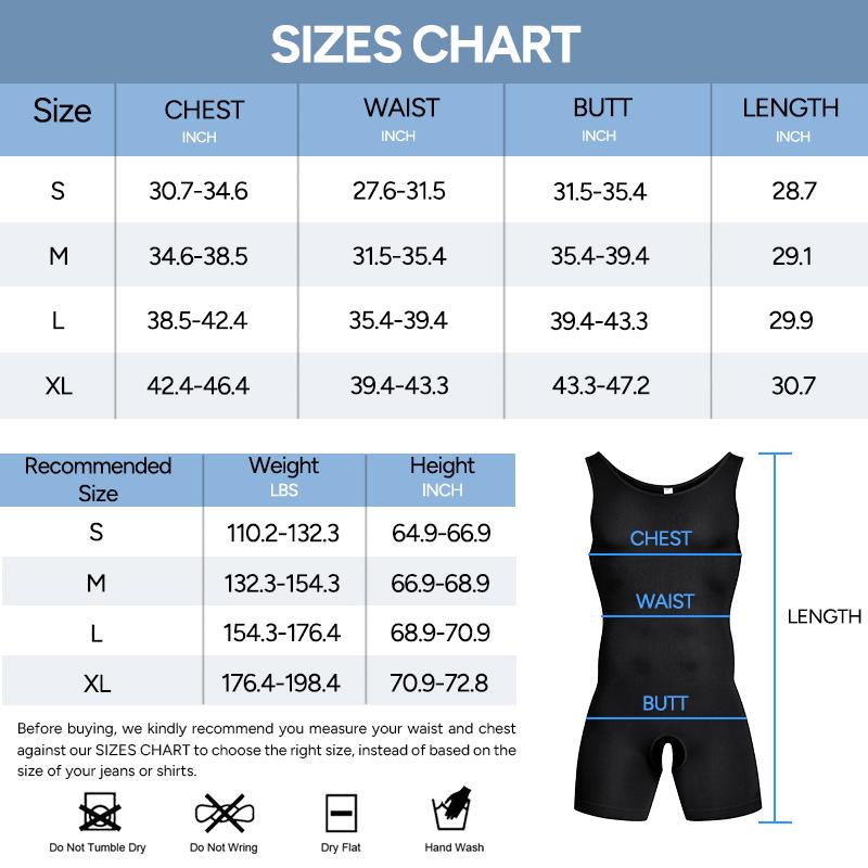 Nebility Men's Bodysuit With Open Crotch Shapewear Underwear Romper