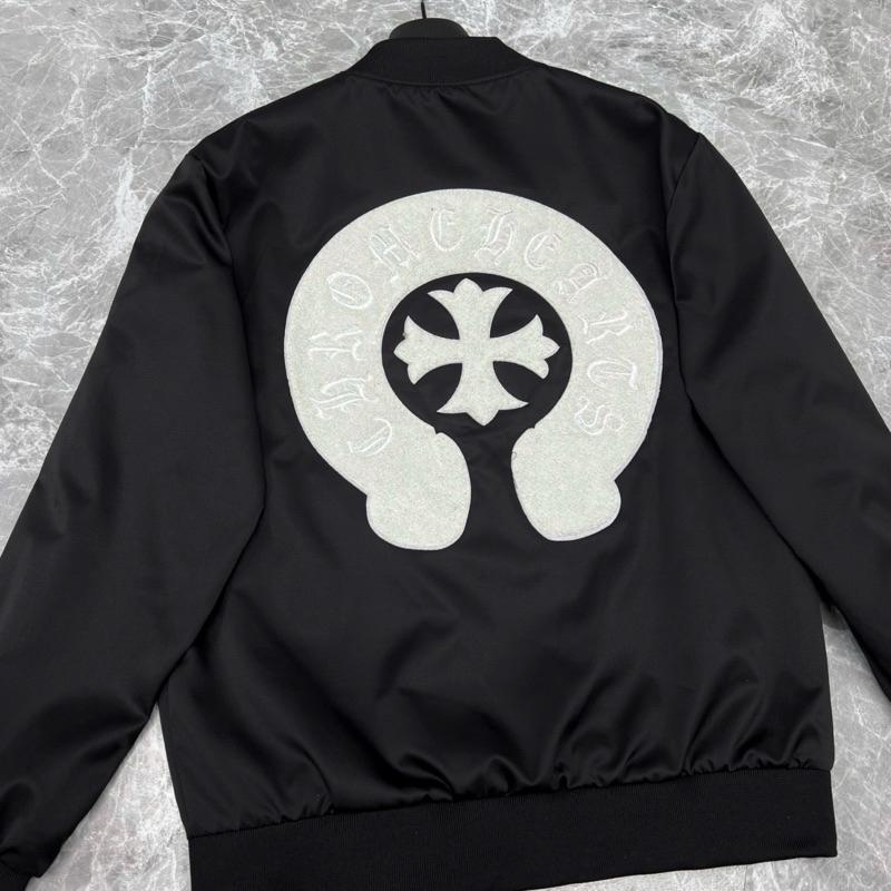 Unisex Chrome Hearts Windbreaker with Roman Letter Embroidery and Fuzzy Cross Detail, Oversized Fit,sports, stadium, fashion, luxury
