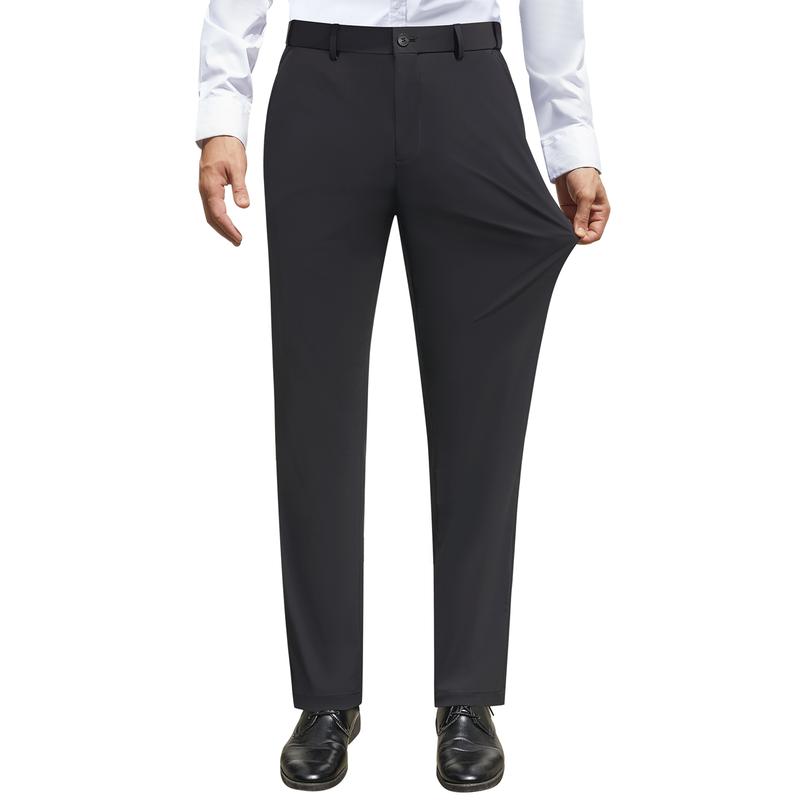 ELENCOCO Stretch Dress Pants No Iron Golf Pants Expandable Waist Flat Front Business Casual Pants Menswear Trouser Underwear  Pocket