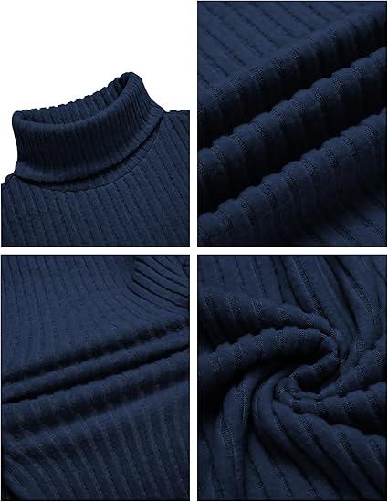 Coofandy Men Turtleneck Shirts Lightweight Long Sleeve T Shirt Ribbed Thermal Tops Baselayer Pullover S-XXL Clothing Menswear Knitwear Soft