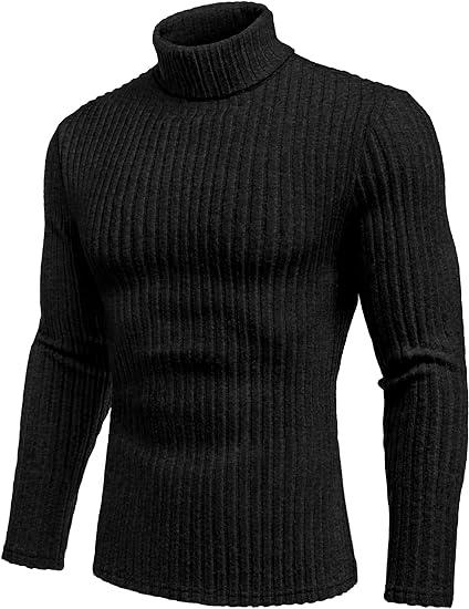 Coofandy Men Turtleneck Shirts Lightweight Long Sleeve T Shirt Ribbed Thermal Tops Baselayer Pullover S-XXL Clothing Menswear Knitwear Soft