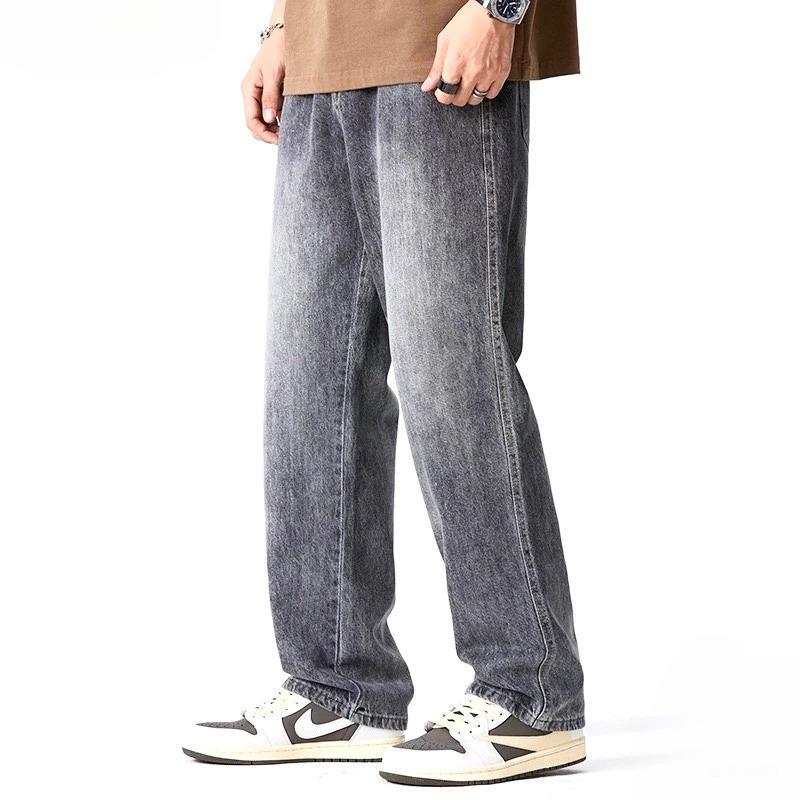 Men’s Premium Black Denim Jeans, Wide Leg Baggy Fit, Thick Material Non-Fade - Trendy Look