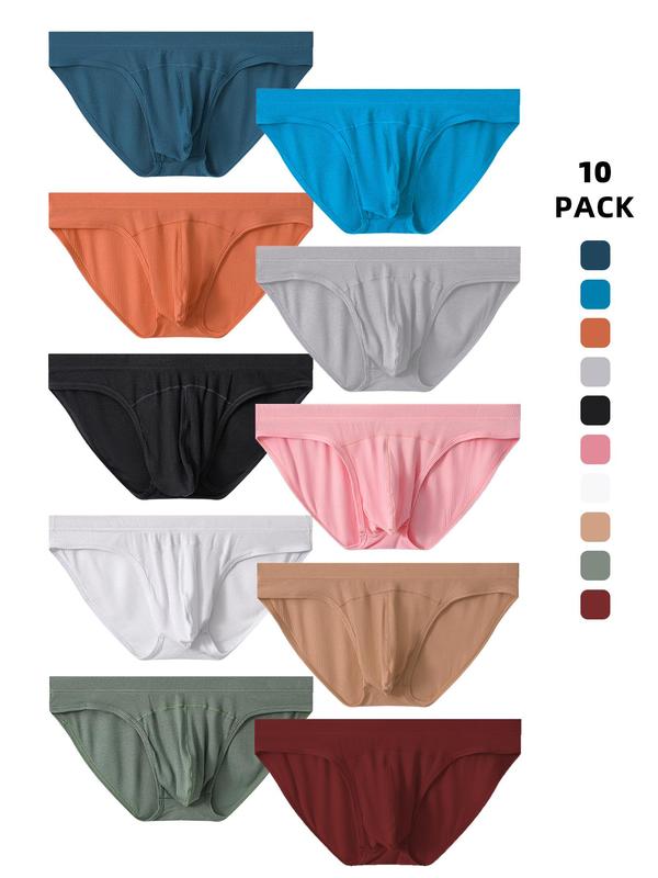 Men's Basic Solid Color Brief, Breathable Comfortable Underwear for Daily Wear, Men's Underwear for All Seasons, Underwear for Men