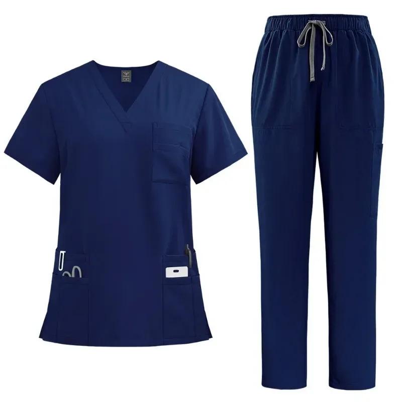 Unisex Medical Uniforms Men Women Nursing Clothes Beauty Costume Nurse Scrubs Sets Doctor Dentist Workwear Clinical Tops Pants