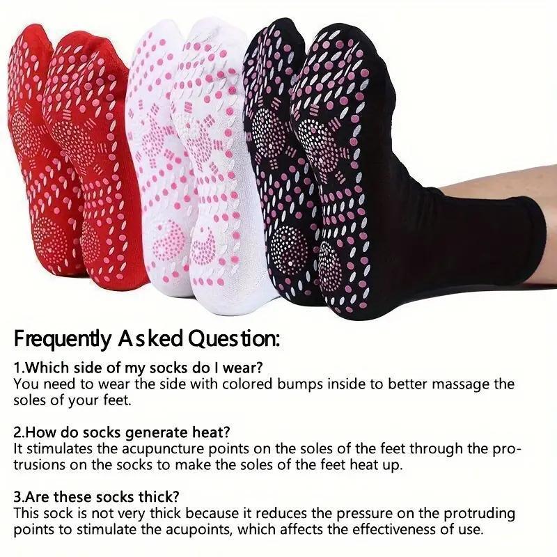 Christmas Self-heating Foot Massage Socks, 3 Pairs Comfortable Warm Massage Socks, Foot Care Socks for Men & Women, Sports & Outdoor Accessories