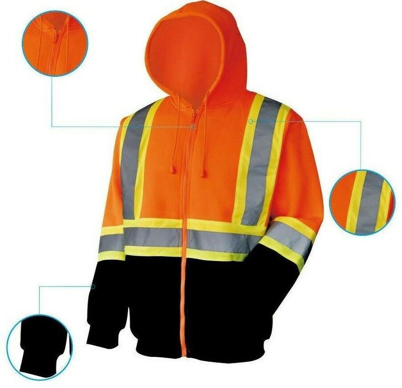 High Visibility Safety Sweaters in various colors   Class 3 Safety Sweater with Hoodie and zipper closure