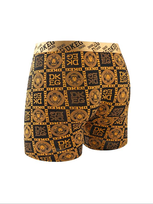 Men's All Over Print Boxer Brief, Casual Comfy Breathable Underwear for Daily Wear, Mens Underwear for All Seasons