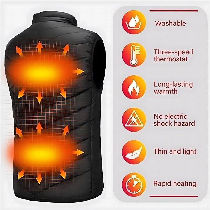 USB Rechargeable Heated Vest, 11-zone Heating Vest, Outdoor Hiking Heated Vest, Multifunctional Hunting Camping Skiing Vest (no Battery)