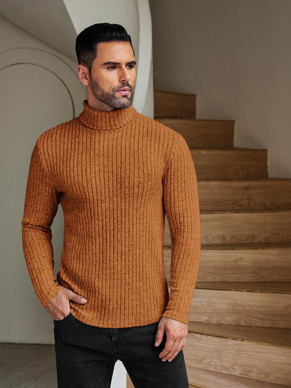 Coofandy Men Turtleneck Shirts Lightweight Long Sleeve T Shirt Ribbed Thermal Tops Baselayer Pullover S-XXL Clothing Menswear Knitwear Soft