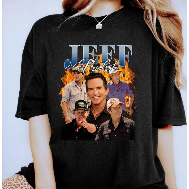 Jeff Probst Shirt, Jeff Probst Presenter Homage Shirt, Television Presenter Tee,TV Producer Shirt Menswear Streetwear Man Casual Shortsleeve Crewneck Tshirt Tops