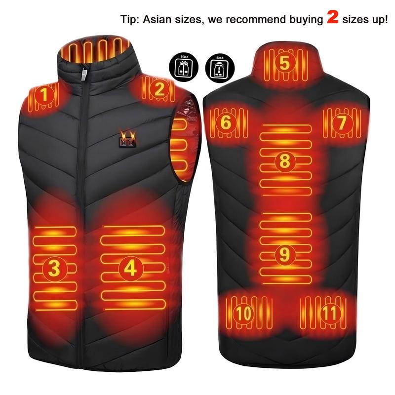 USB Rechargeable Heated Vest, 11-zone Heating Vest, Outdoor Hiking Heated Vest, Multifunctional Hunting Camping Skiing Vest (no Battery)