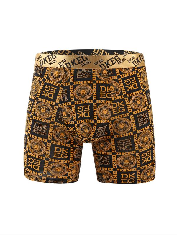 Men's All Over Print Boxer Brief, Casual Comfy Breathable Underwear for Daily Wear, Mens Underwear for All Seasons