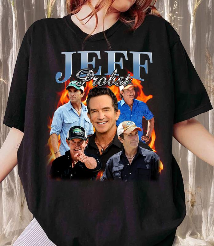 Jeff Probst Shirt, Jeff Probst Presenter Homage Shirt, Television Presenter Tee,TV Producer Shirt Menswear Streetwear Man Casual Shortsleeve Crewneck Tshirt Tops