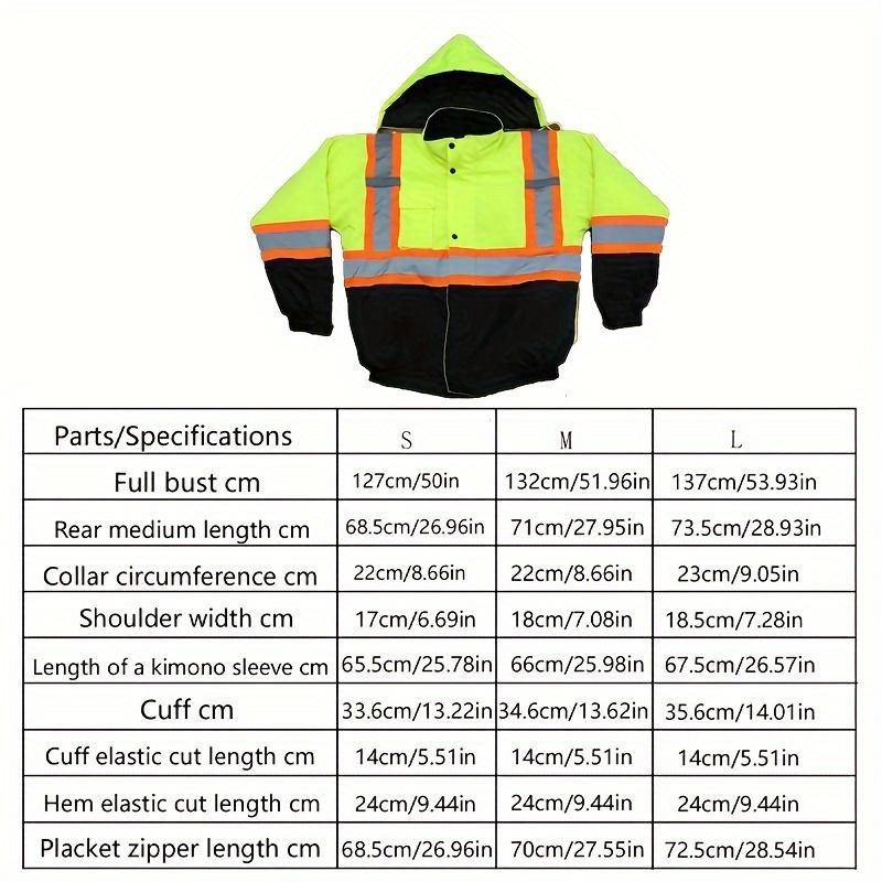 [Rapid shipment]1pc, Autumn and Winter Work Jacket with Hat, Reflective Clothing for Night, Waterproof Reflective Workwear, Riding in Heavy Rain, Outdoor Clothing