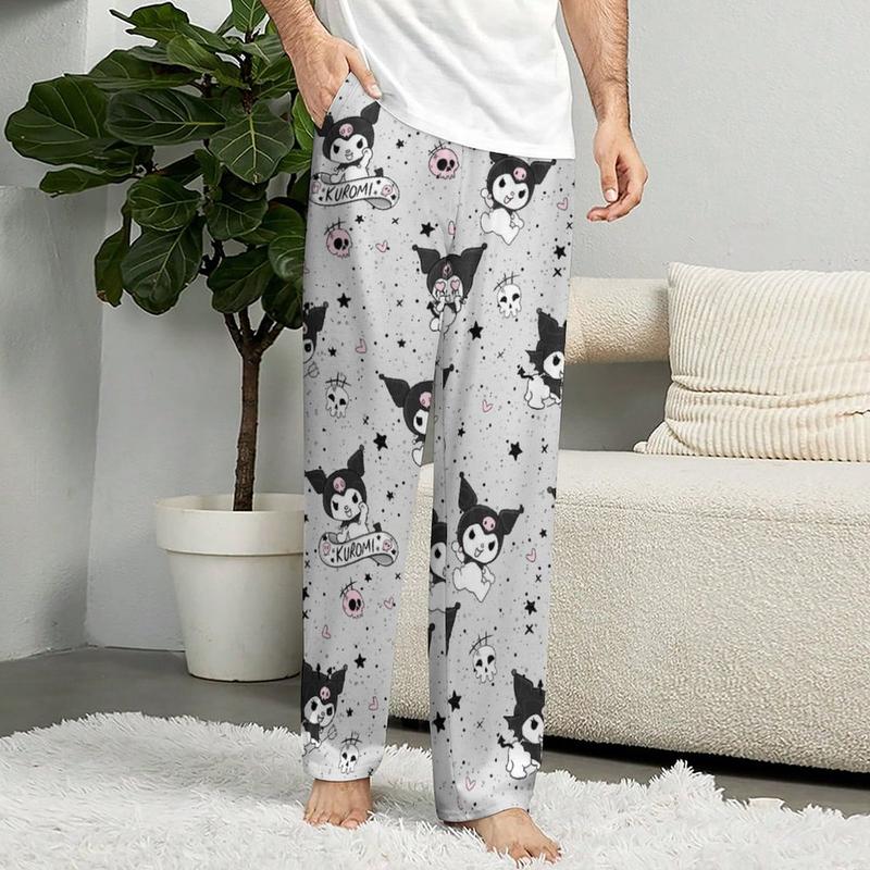 Casual Pajama Pants Kuromi Pant Stylish and Comfy for Men & Women Drawstring Lounge Bottoms Pants for All Seasons