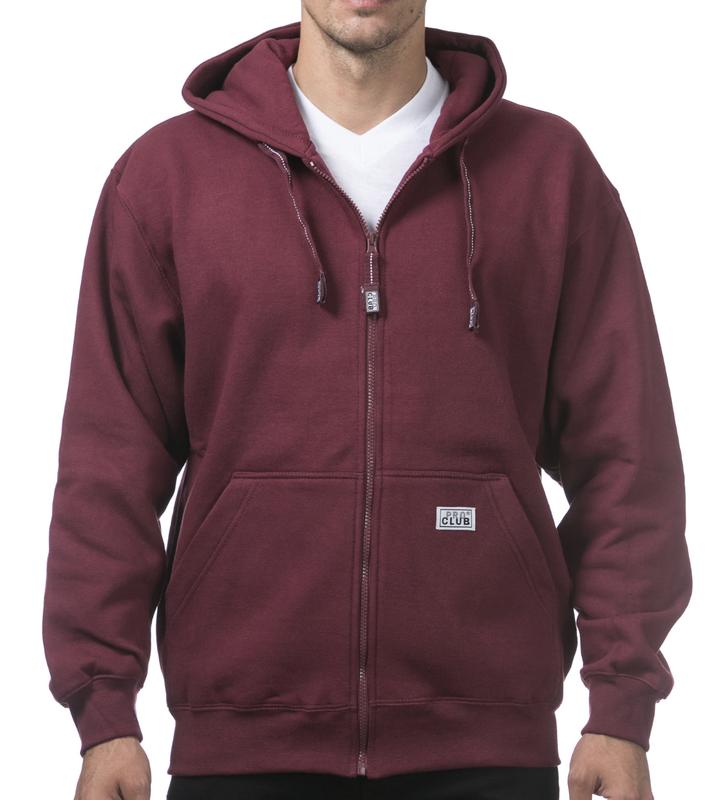 Pro Club Men's Heavyweight Full Zip Fleece Hoodie