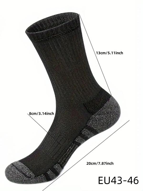 Men's Colorblock & Striped Print Crew Socks, Casual Comfy Breathable Socks for Daily Wear, Athletic Running Socks for All Seasons