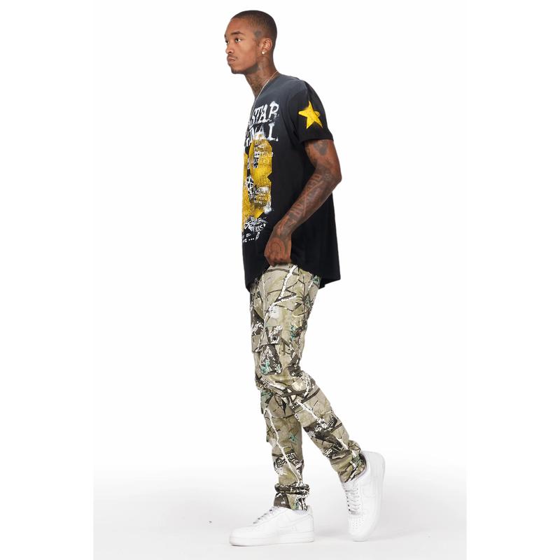 Adril Tree Camo Skinny Fit Cargo Jean