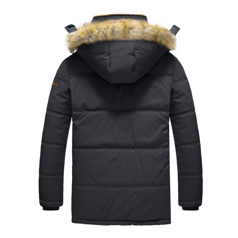 Men's Winter Coat Fleece Lined Parka Jacket Hooded Puffer Jacket Thicken Warm Fur Coat Men Outerwear