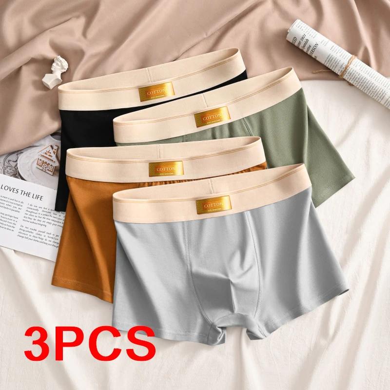 3PCS Luxury Men Underpants Man Cotton Breathable Comfortable Boxer Selling Shorts Men's Panties Plus Size Panties Underwear Gift