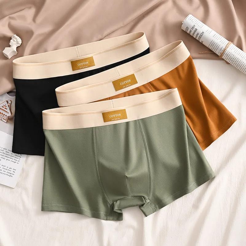 3PCS Luxury Men Underpants Man Cotton Breathable Comfortable Boxer Selling Shorts Men's Panties Plus Size Panties Underwear Gift