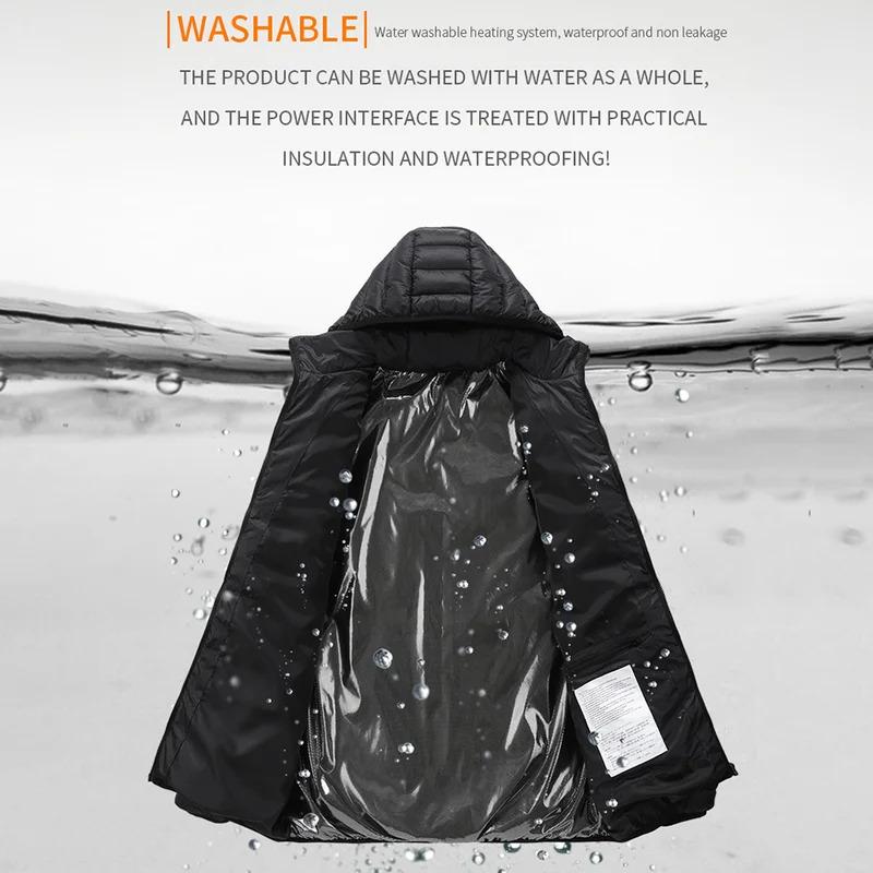 25 Areas Heated Cotton Clothes Jacket USB Heating Jacket Warm Snowfield Heated Vests Coat Hunting Hiking Camping Winter S-6XL