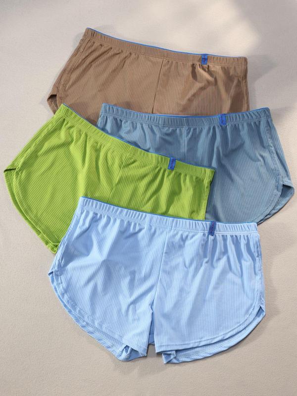 Men's Solid Color Boxer Brief, Breathable Comfortable Underwear for Daily Wear, Casual Men's Underwear for All Seasons