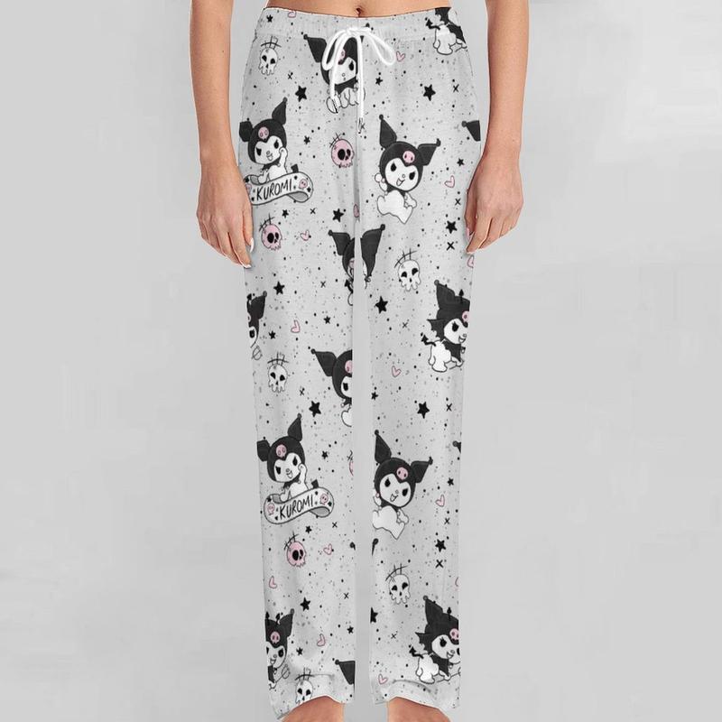 Casual Pajama Pants Kuromi Pant Stylish and Comfy for Men & Women Drawstring Lounge Bottoms Pants for All Seasons