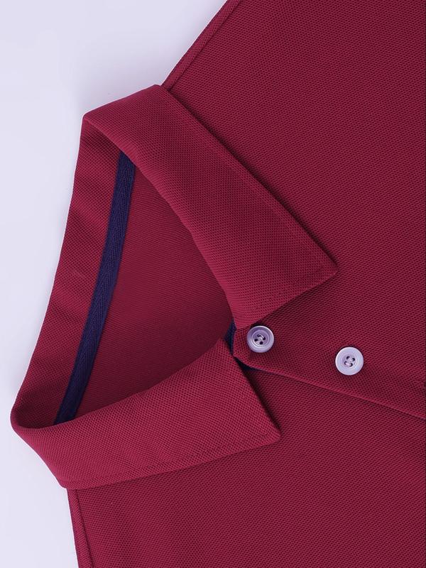 Men's Cartoon Cigarette Print Short Sleeve Polo Shirt, Regular Fit Casual Button Front Polo Collared Top for Summer, Fashion Men's Clothes for Daily Wear