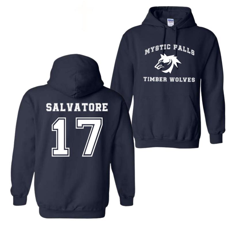 The Vampire Diaries inspired Hoodies, Mystic Falls Salvatore 17 Front And Back, Vampire Diaries Shirt