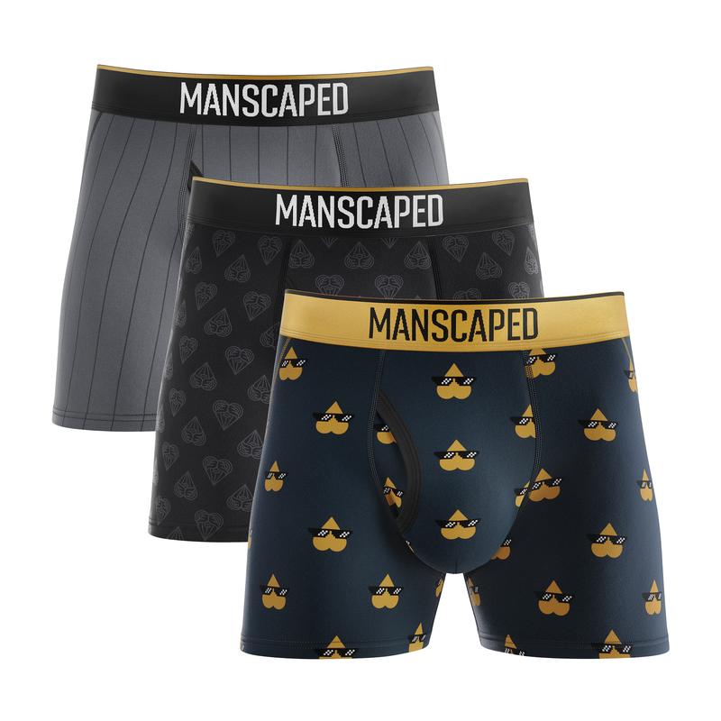 MANSCAPED® Boxers 2.0 Men’s Premium Anti-Chafe Athletic Performance Boxer Briefs, Tagless with Signature Jewel Pouch™ Fabric Menswear