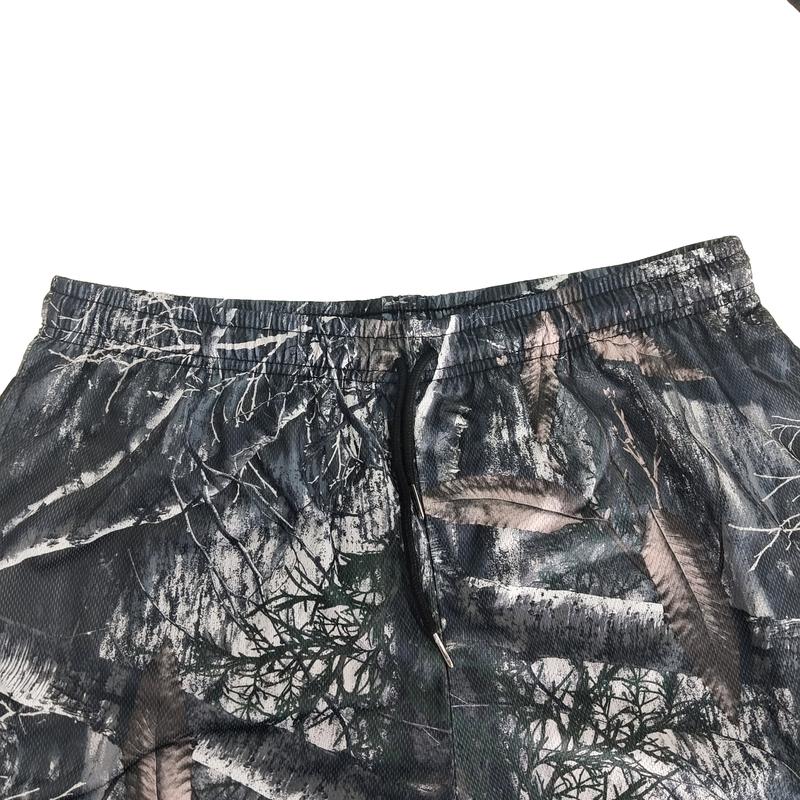 Camouflage Camo Shorts New casual comfort Old tree high waist shorts Men's muscle fitness quarter pants mesh breathable, men'sand women's elastic shorts Menswear Underwear Tropical Trouser Polyester Stylish Loose Workout